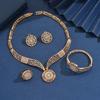 Women's Fashionable Design Metal Earrings, Necklaces, Bracelets, and Ring Sets Suitable for Banquets and Holiday Gifts