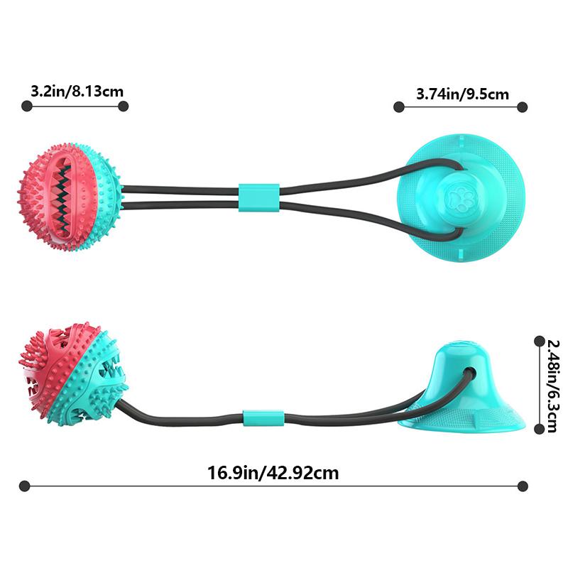Dog Food Toy Silicon Suction Cup Tug Interactive Ball Slow Eating Feeder Pet Chew Bite Tooth Cleaning Toothbrush Healthy Stomach