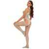Womens Fishnet Crotchless Bodystocking See Through Cutout Cross Halter Neck Jumpsuit