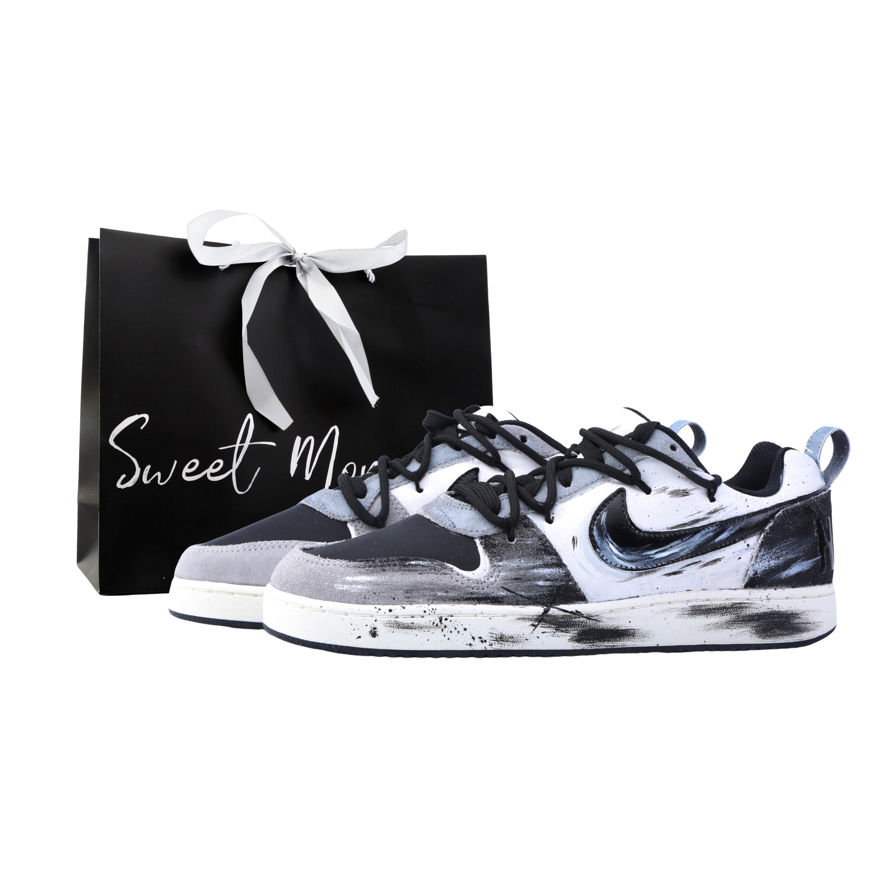 

Nike Court Borough Drippy Черный Вихрь Износостойкие Низкие Скейтбордические Кроссовки Мужские Серый Черный 844881-005(Команда889-) 40