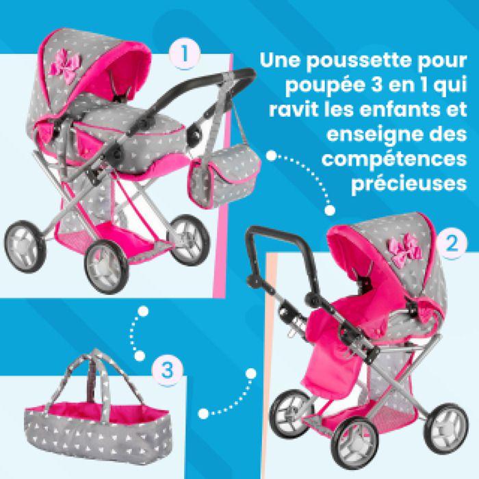 Poussette Pour Poupée - Kinderplay - KP0200S - 2 En 1 - Couleurs Attrayantes - Pliable