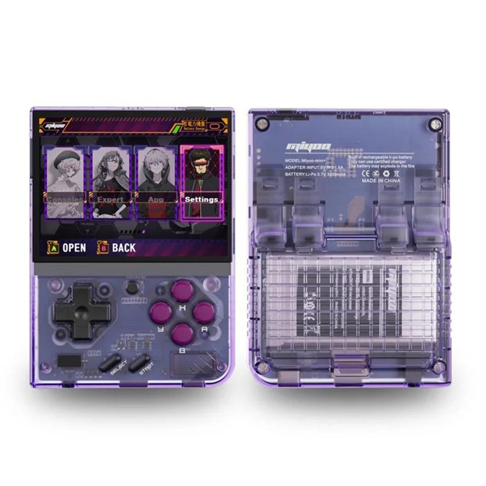 Mini Plus Handheld Game Console Mini+ 3.5-inch IPS Screen  Purple with 128GB TF Card