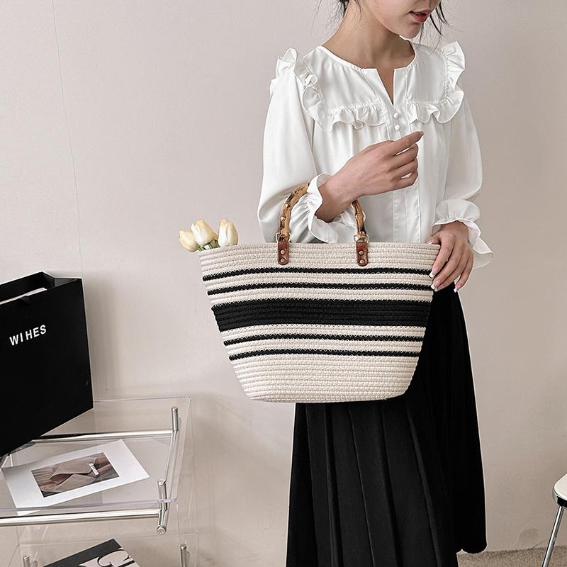 Stroh-Strandhandtaschen für Frauen Designer-Luxus-Häkeltaschen im Bohemia-Stil aus Raffia-Rattan mit großer Kapazität