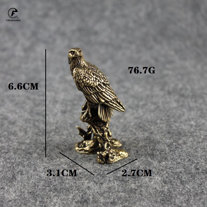 Antique Bronze Decorations Desk Ornament Eagle Miniatures Figurines Pure Copper Eagle Statue Home Decorations Crafts Collection