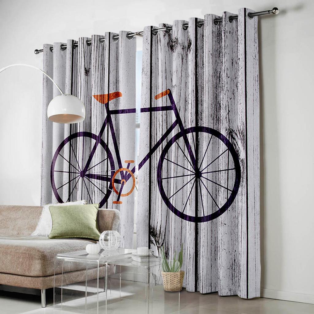 Bicycle Window Curtains Living Room Decor Curtains for Bedroom Luxury Home Decor Flat  Window