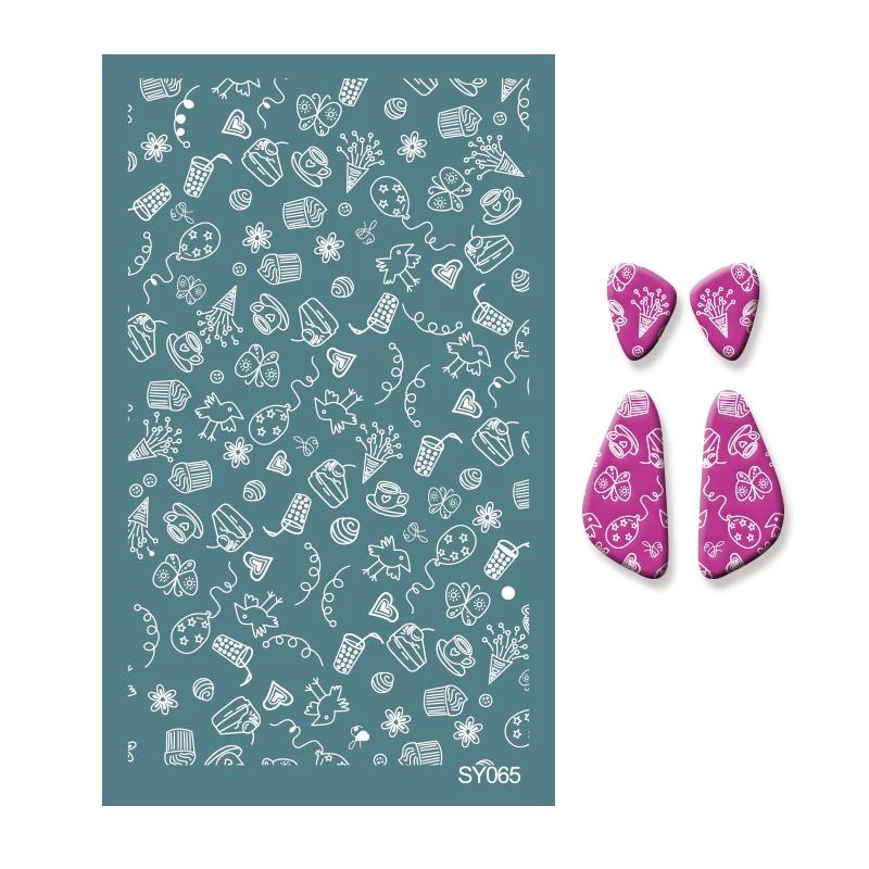 Polymer Clay Coloring Silk Screen Stencil Reusable Line Pattern Printing Clay Stamps DIY Earrings Jewelry Making Pottery Tools