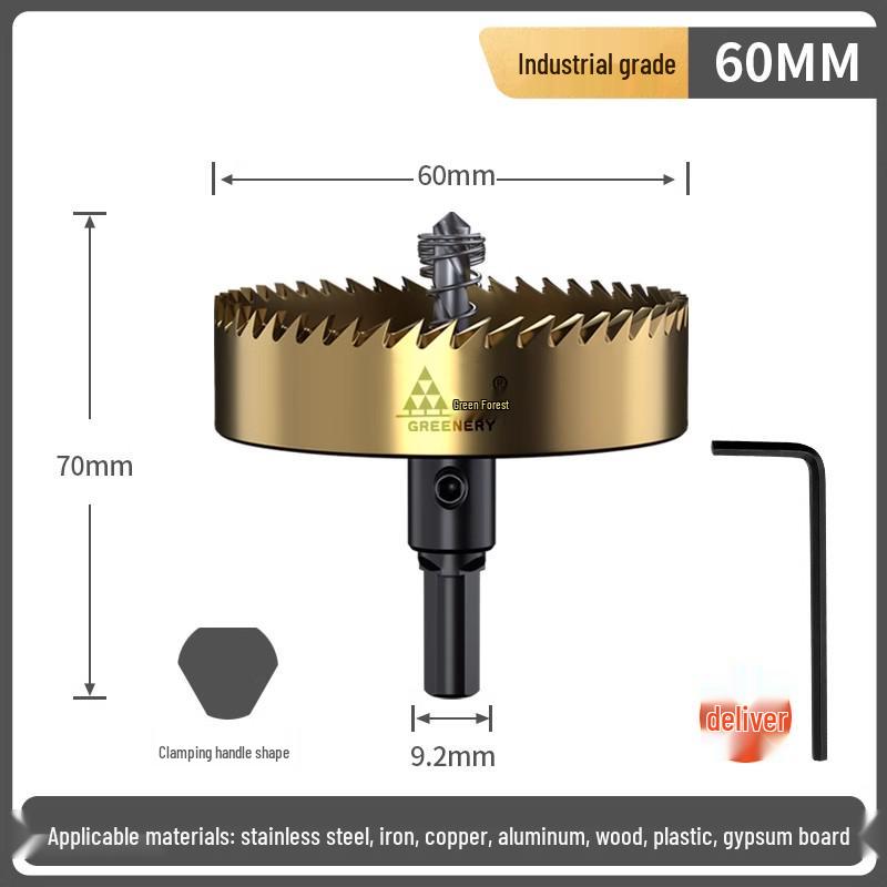 Green Forest Stainless Steel High-Speed Hole Saw Drill Bit Set for Metal and Steel Plates