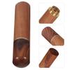 1Pcs Sandalwood Toothpick Storage Tube Portable Wood Holder for Travel Classic Simple Design Small Object Organizer Black-Brown
