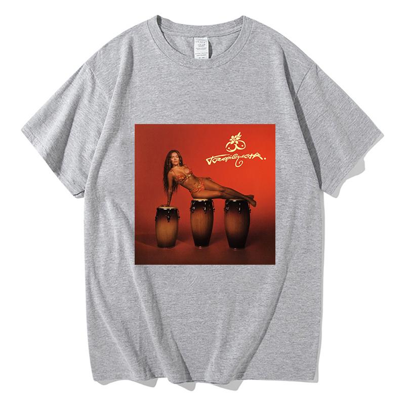 2025 Womens Casual Style Printed Pattern Short Sleeved KAROL G Tropicoqueta Tshirts For Spring And Summer Seasons Aesthetic Cl