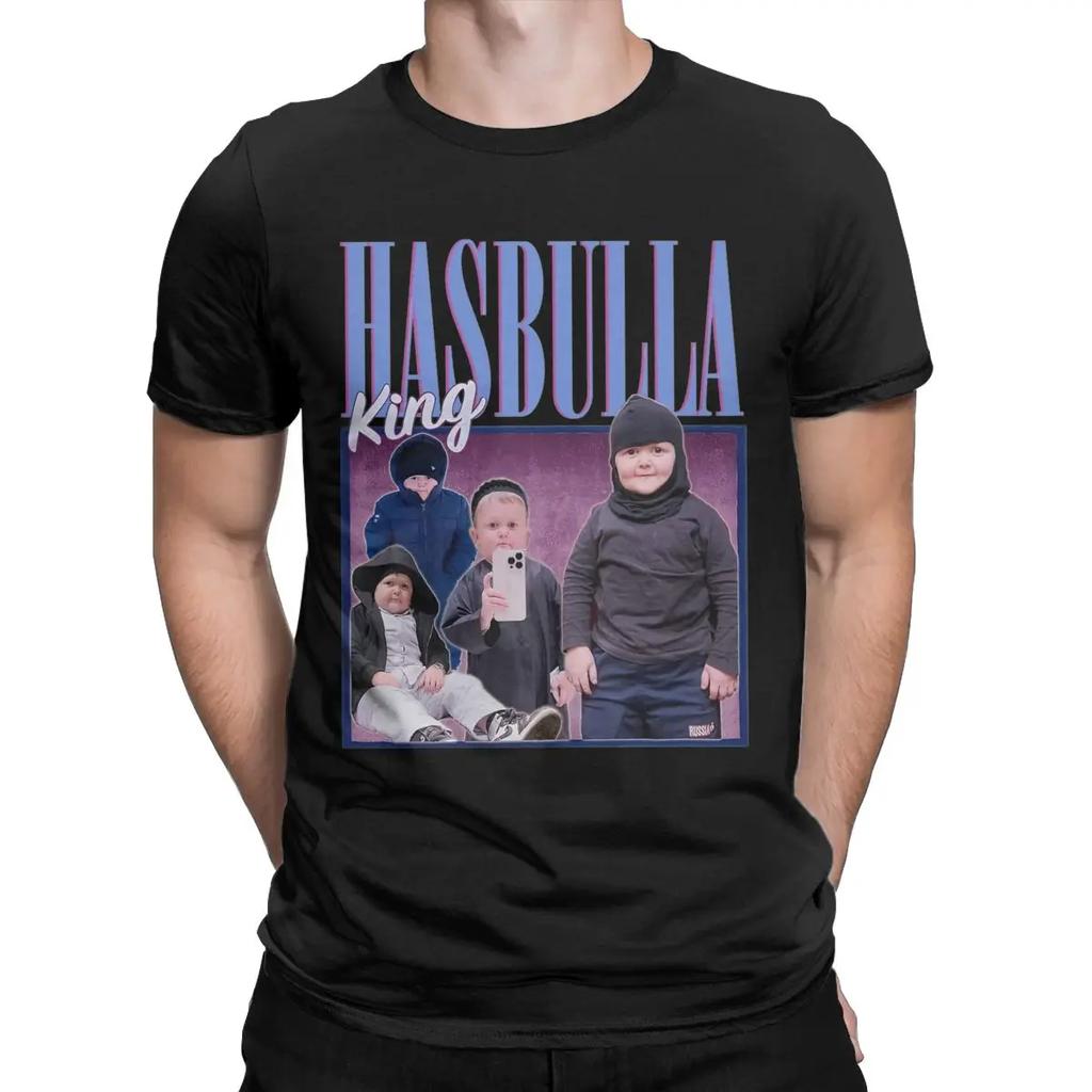 King Hasbulla Homage Men T Shirt Mini Khabib Blogger Fashion Tee Shirt Short Sleeve O Neck T-Shirts Pure Cotton Summer Clothing