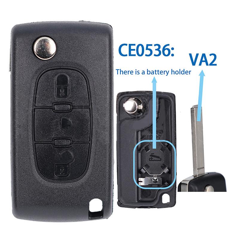 Car Key Shell Replacement Shell For CitroëN Folding Remote Control Car Key Shell Hu83 Va2 Ce0523 Ce0536
