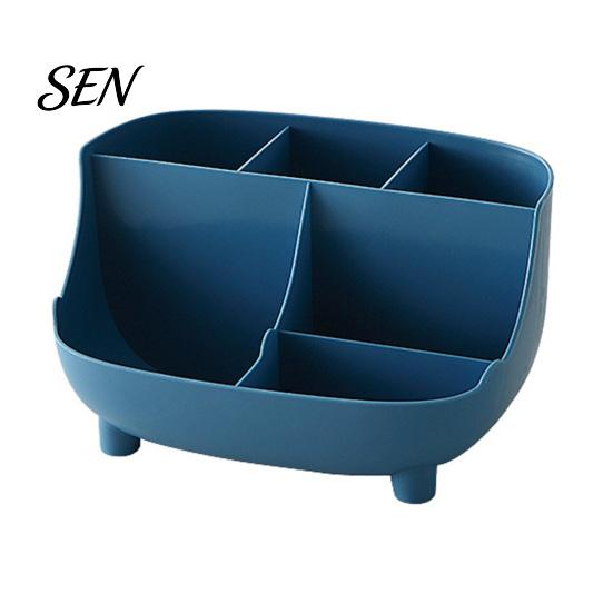 Stationery Container for Writing Tools Multi-functional Storage Box, Large Capacity 6 Grids Desk Organizer, Compact Pen Cup School Easy Access