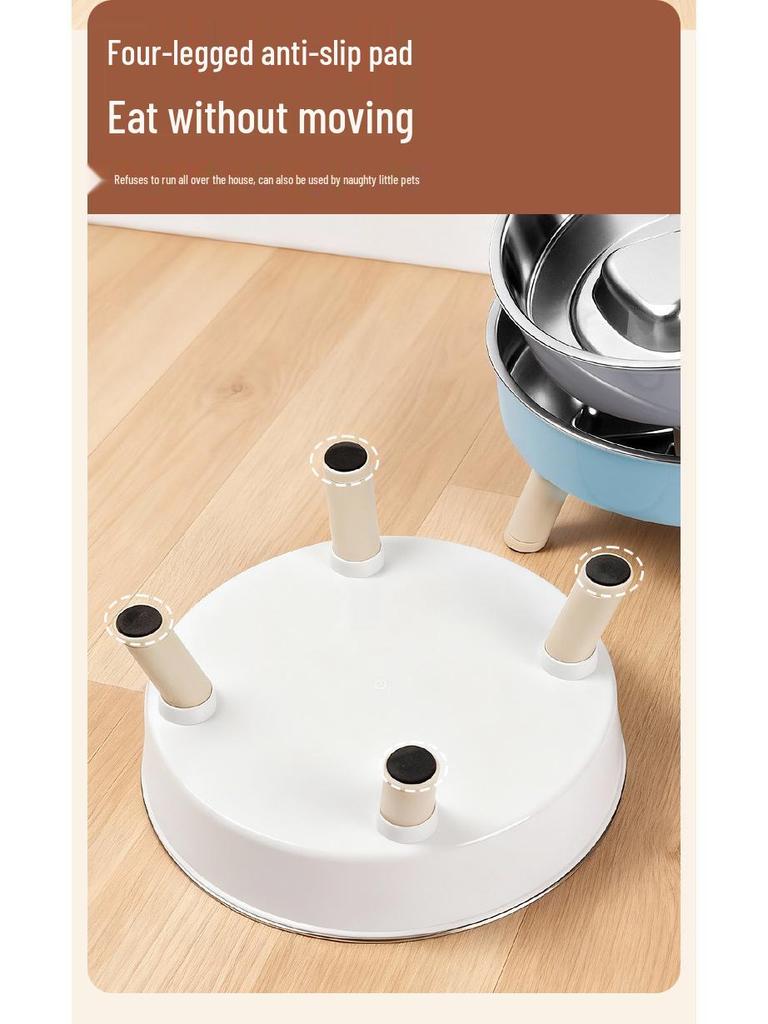 Stainless Steel Non-Slip Slow Feeder Bowl for Pets - Large Capacity for Dogs and Cats