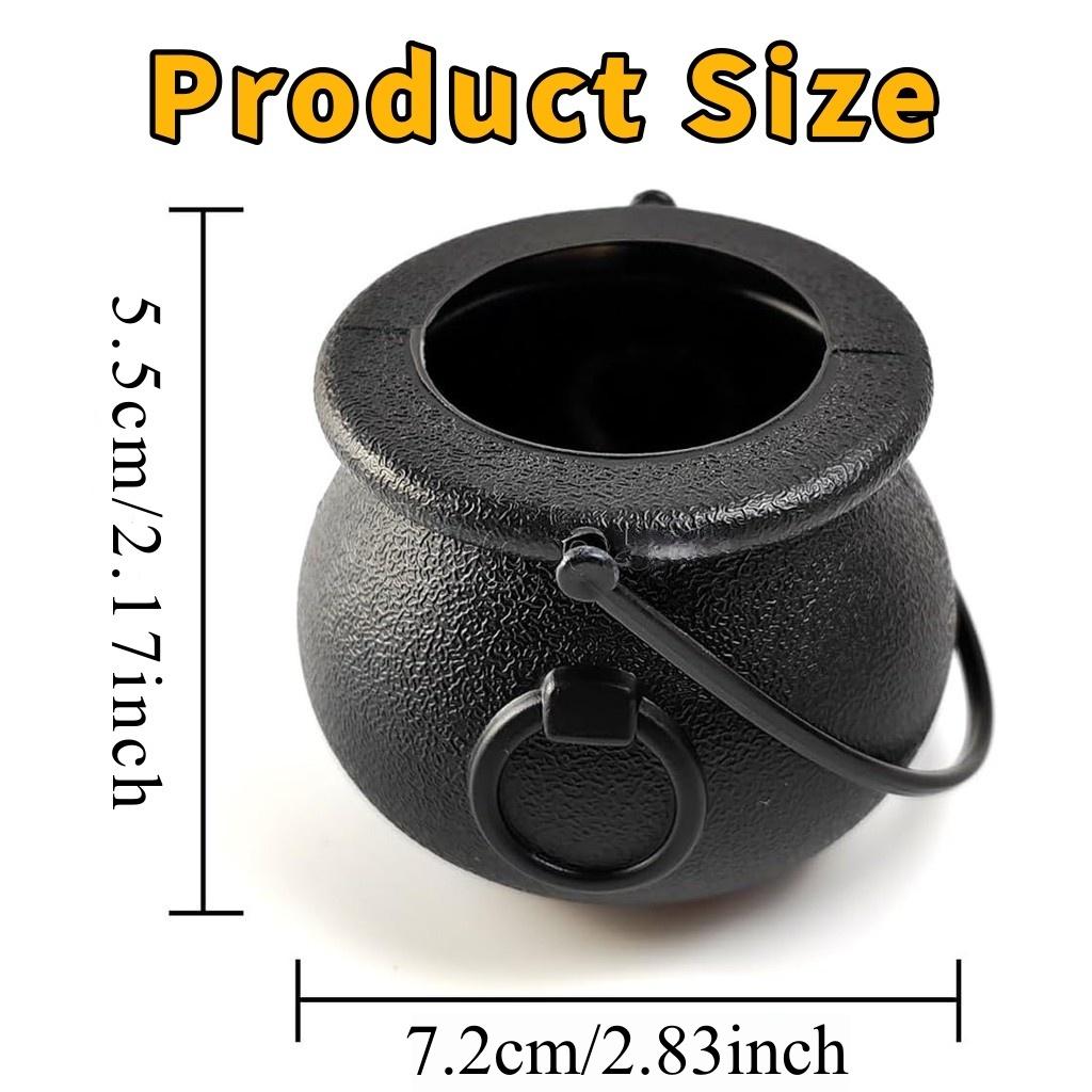2-24PCS Spooky black Candy Bucket Halloween Mini Black Bucket Props Pot Trick or Treat Halloween Decoration Party Favors