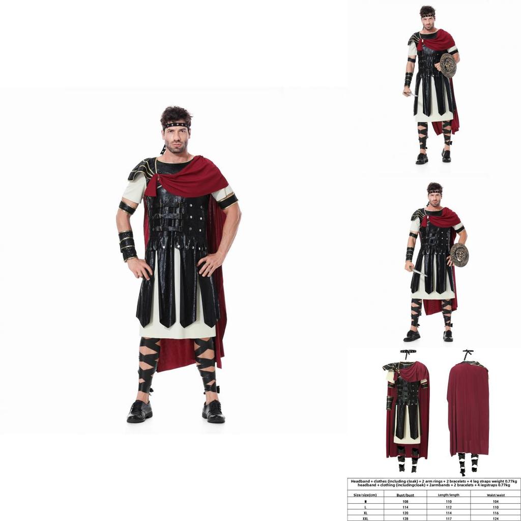 Halloween Roman Warrior Costume For Stage Performances With Cotton Blend Fabric