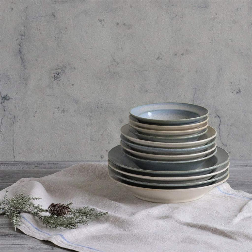 Minoru Pottery Mino Ware Curio 210 Deep Plate Beige 21.2×H4cm