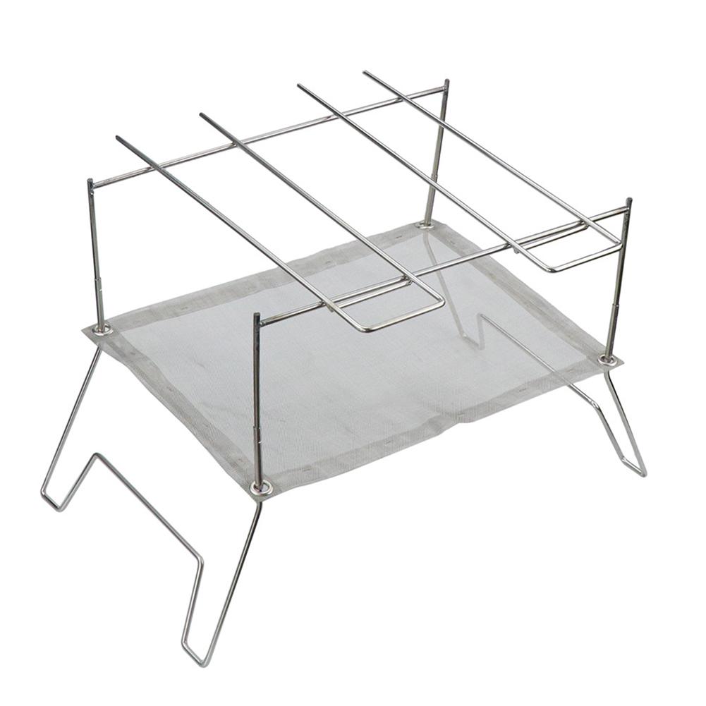 Foldable BBQ Rack with Storage Bag Foldable Charcoal Oven Stainless Steel Portable for Outdoor Picnic Cooking