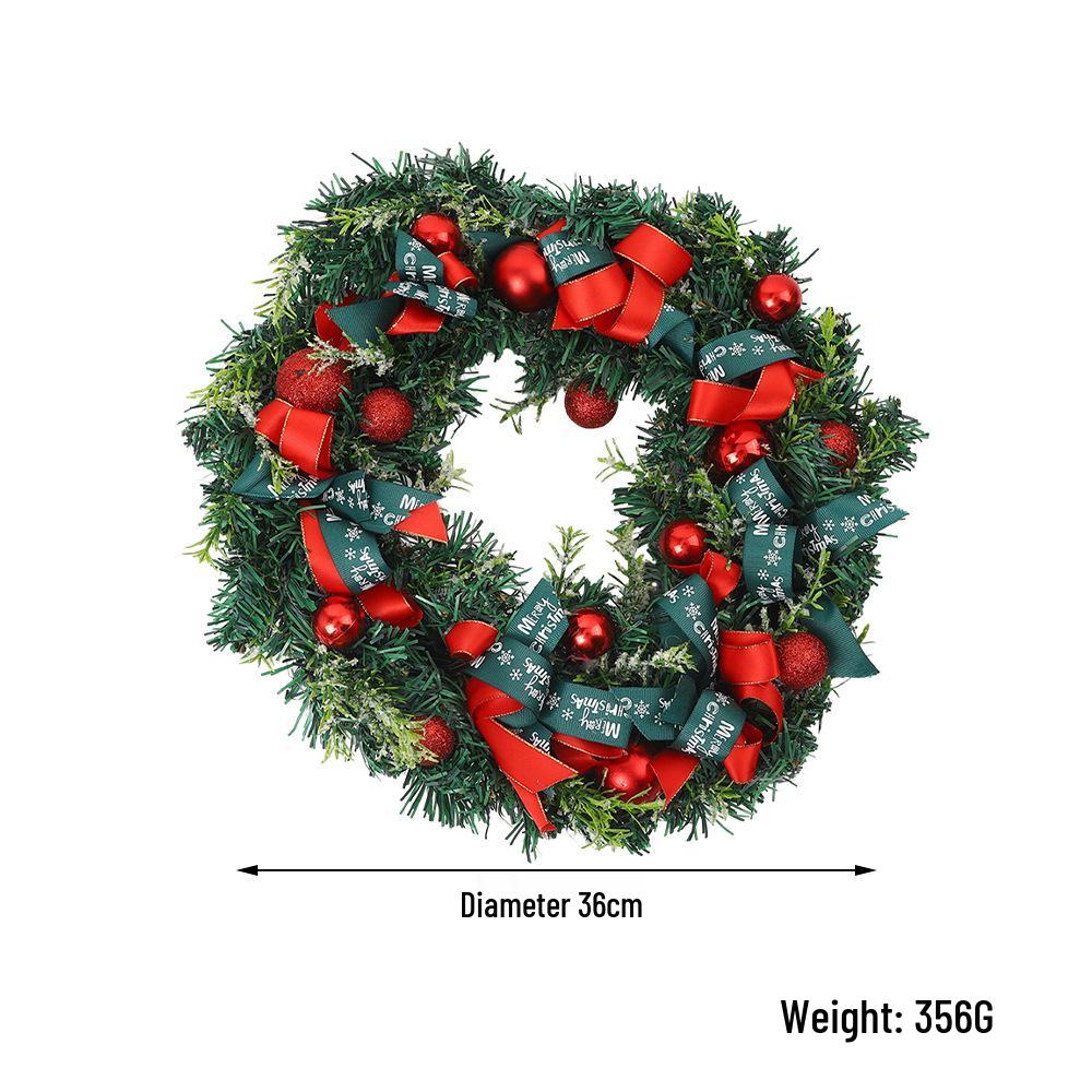 Handmade Christmas Wreath with Ribbon Balls and Greenery - Perfect for Windows and Store Decorations