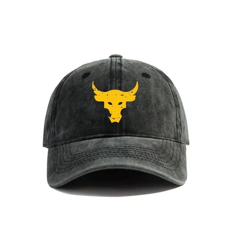 Dwayne Johnson Brahma Bull Baseball Cap Summer Distressed Dad Hats Men Outdoor Adjustable Cotton Caps Outdoor Sun Protection