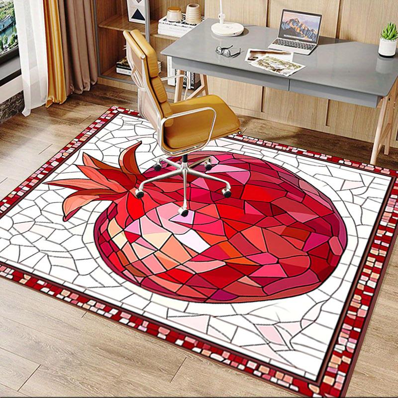 1PC Pomegranate Stained Glass Non-Slip Floor Carpet, Suitable for Office, Bedroomand Playrooms. It Can Also Be Used As a Sofa Footrest cover-T85