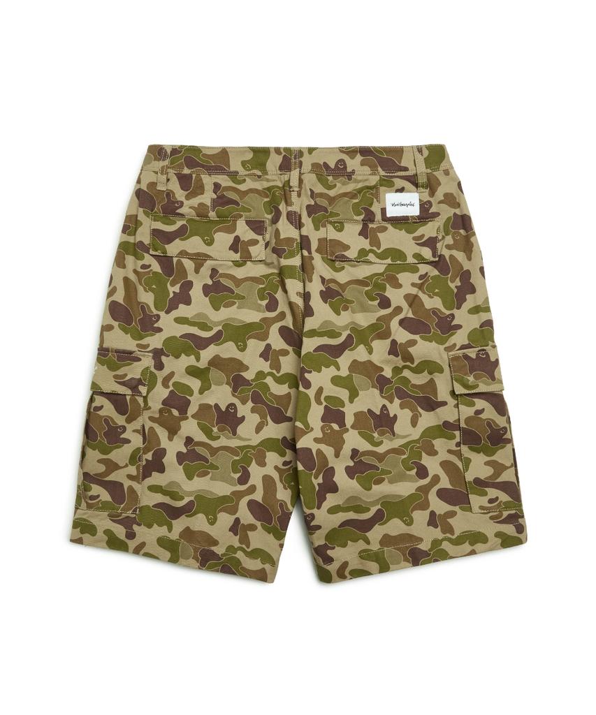 MARK GONZALES Camo Bermuda Cargo Pants - Beige