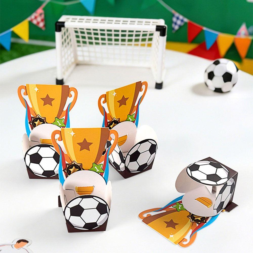 10Pcs/Pack Portable Football Candy Box Cartoon Football Trophy Box  Party Supplies