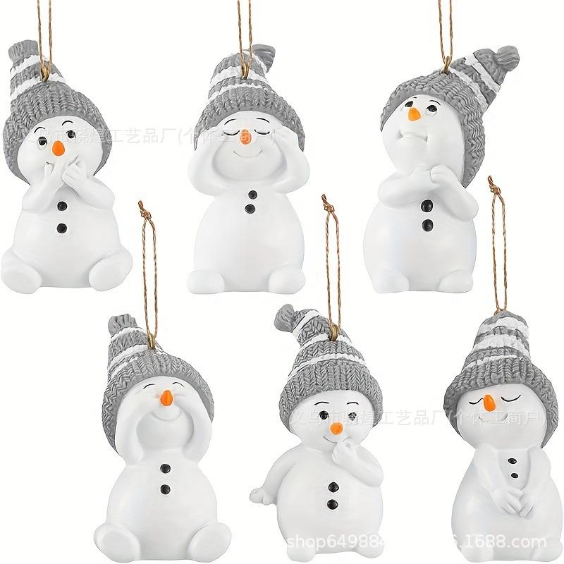 

6pcs Christmas Cute Snowman Decoration Pendants for Winter Christmas Tree Decoration New Year Christmas Gifts Party Supplies