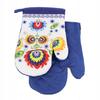 Insulating Blue Oven Gloves with Magnet, 2 Pieces