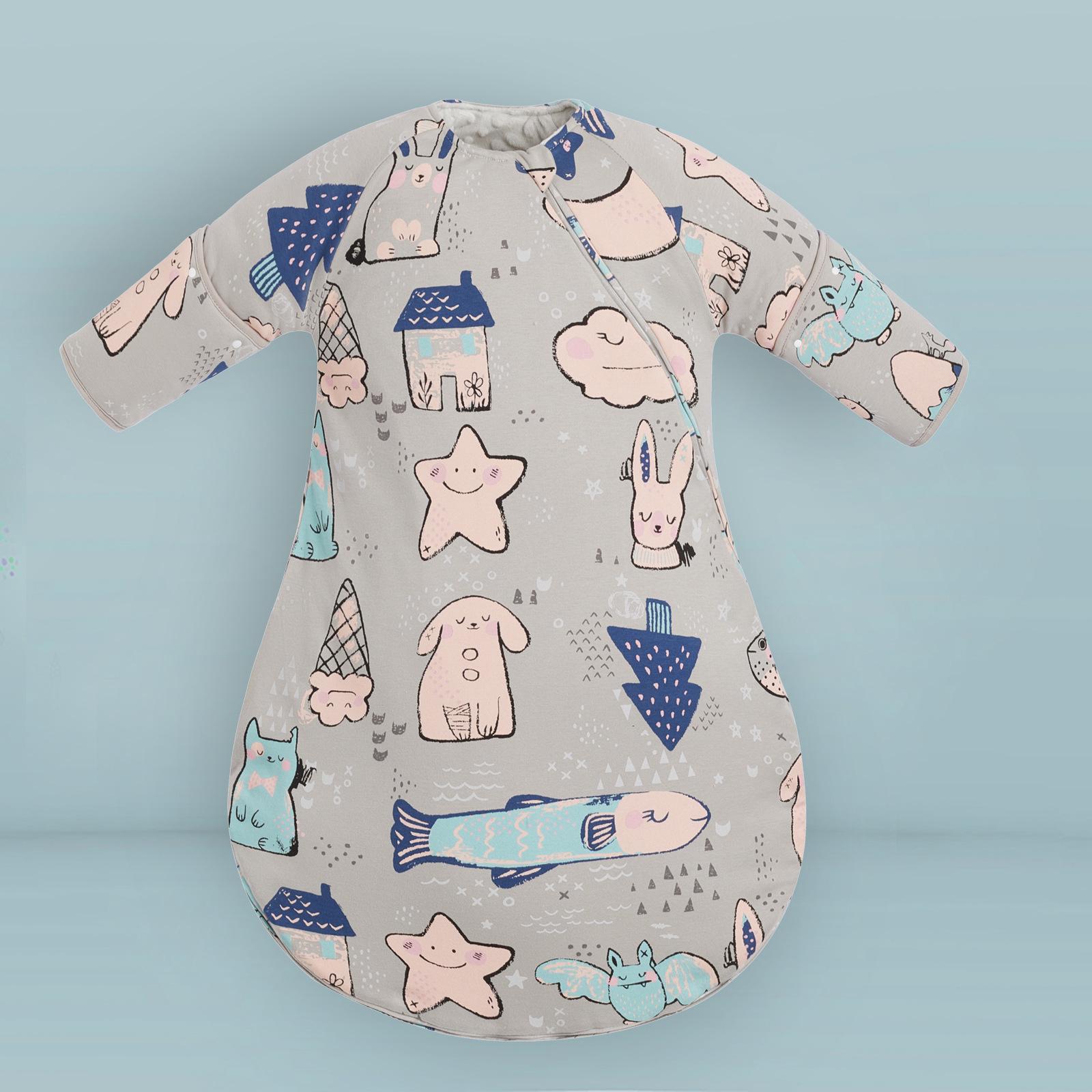 

«Inxiuli Хлопковый детский спальный мешок с противоударным дизайном - утолщенный бархат для всех сезонов» L (90cm, 12-36 months)