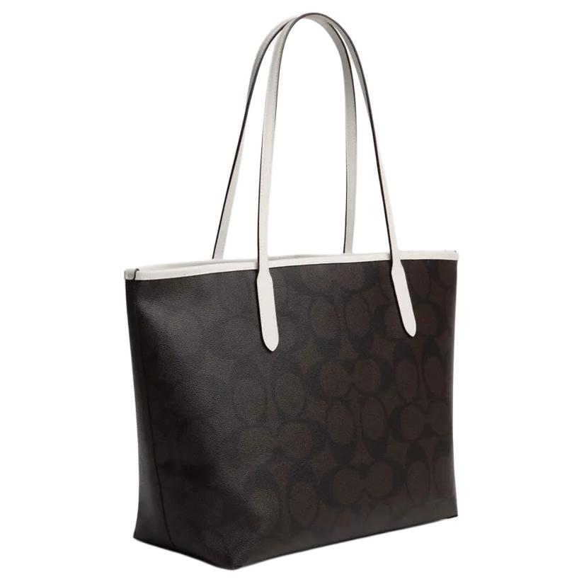 Coach 33 Brand Letter Micro Logo Coated Canvas Tote Shopping Bag Handheld Shoulder Bag Large Women tote Brown CY705-SVXIC