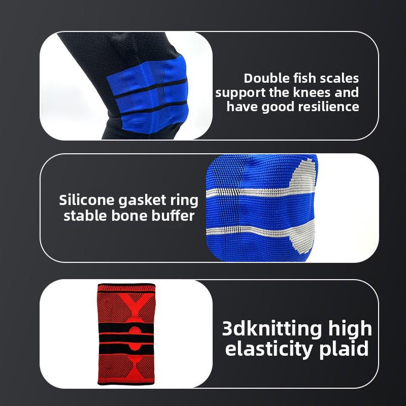 Cycling Silicone Shock Absorption Sports Knee Pads Spring Support Basketball Knee Pads Mountaineering Running Fitness Outdoor Sports Protective Gear