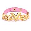 Qino PU Leather V-Chain Fashion Bangle: Stylish Couple's Bracelet