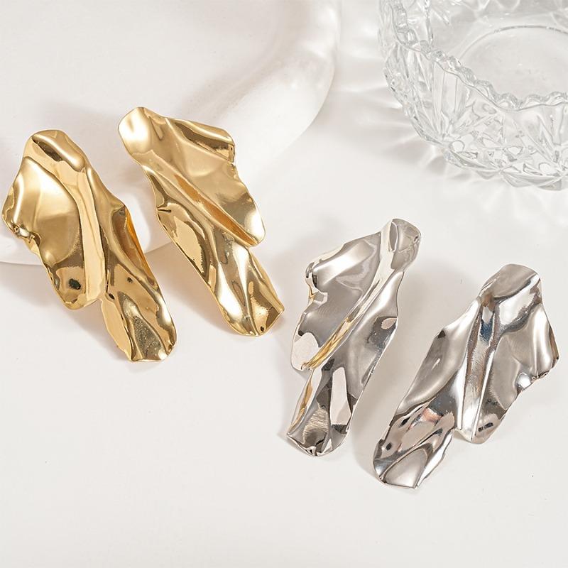 Exaggerated Irregular Metal Dangle Earrings for Women Vintage Geometric Statement Drop Earrings Punk Rock Jewelry Accessories