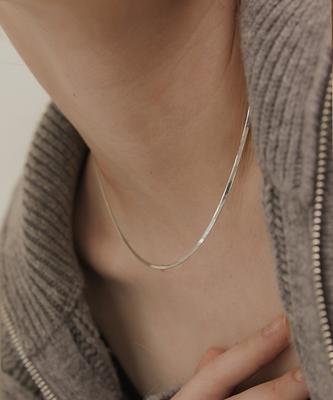 Tatiana (Silver 925) Modern Flat Snake Chain Necklace Nz2158