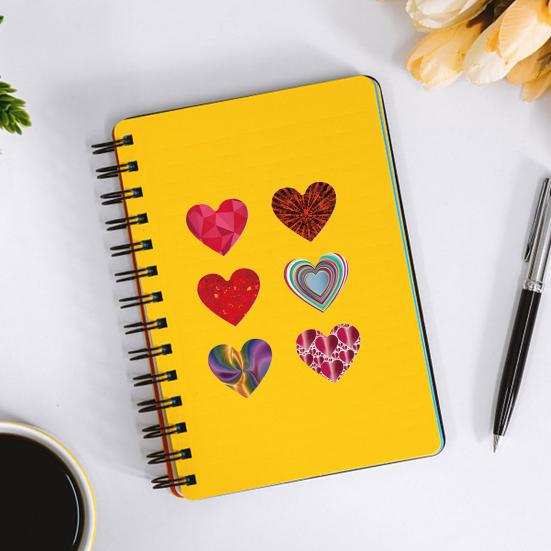 500 Pcs Heart Shaped Stickers 1" Self Adhesive Stickers Roll Love Heart Pattern Decals for Valentine's Day Wedding Card