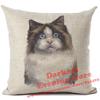Cushion Cover Watercolor Cute Cat Printed Linen Pillow Cover Car Sofa Decorative Throw Pillows Home Decoration Pillowcase