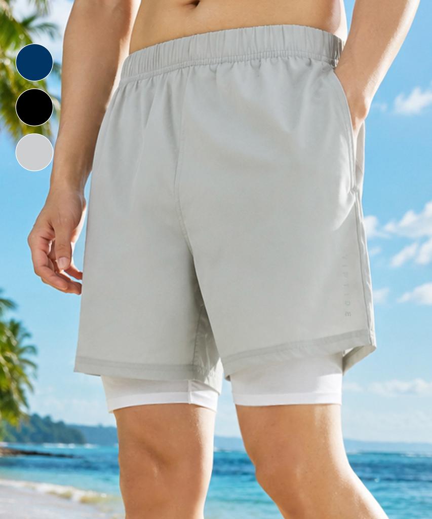 Helingbon Men'S Multi Leggings 2-In-1 Sports Running Shorts (3 Colors) / Ac902M