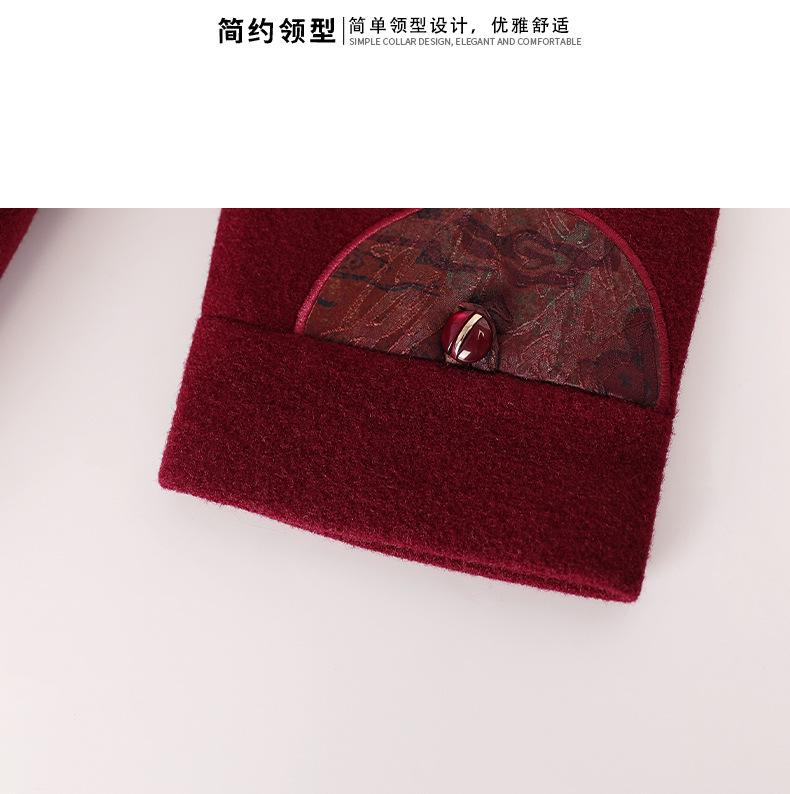 Chinese Style Winter Fur Collar Coat for Elderly Women - Thick Cotton Velvet Jacket