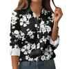 Women's Button Down Prints Shirt Long Sleeve Shirt Business Work Tops Casual With Pockets Jacket