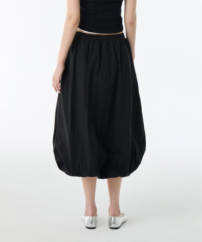 MUSINSA STANDARD WOMAN Women'S Balloon Elastic Long Skirt [Black]