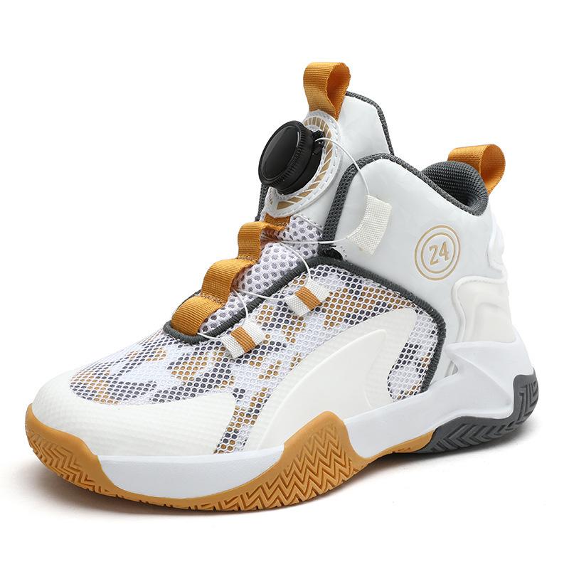 Classmates Boys Basketball Shoes Children's Rotating Button Sneakers Mesh Boys Sneakers Elementary School Running Shoes