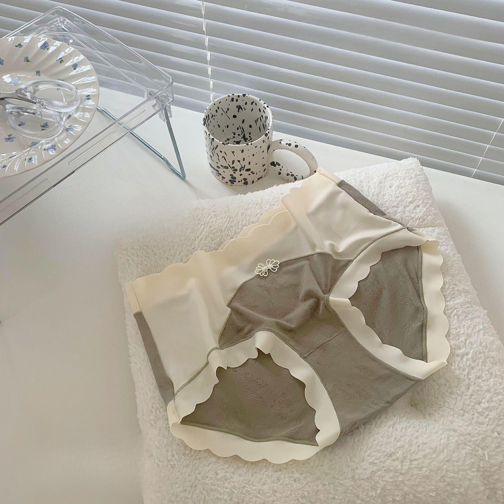 

Нижнее белье в ретро-классическом романтическом стиле, высокоэластичные, модальные, бесшовные, дышащие, шелковые, шелковые, с промежностью, в китайском стиле, женские треугольные брюки One Size