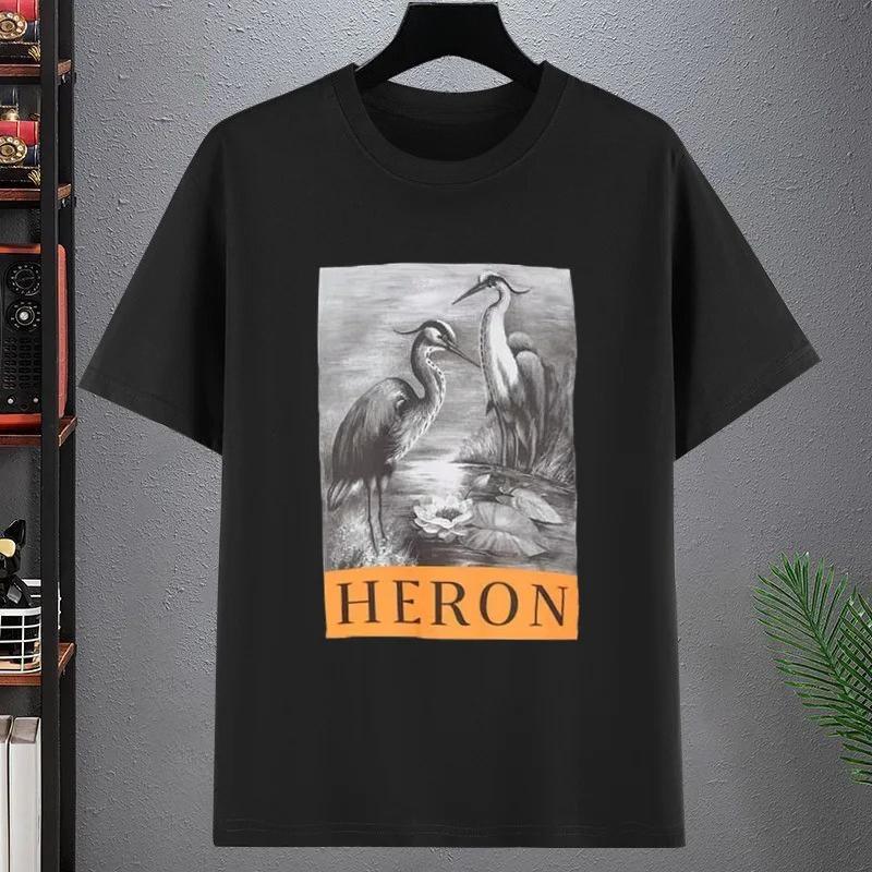 Bird Print Short-sleeved T-shirt Women Clothing Aesthetic Clothes Vintage Fashion Y2K Top Graphic T Shirts Personality Harajuku