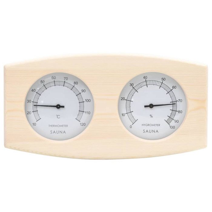 Ensemble 2 en 1 - vidaXL - Hydrothermographe et Minuterie à Sable - Beige - Bois de Pin - Résistant à la Chaleur