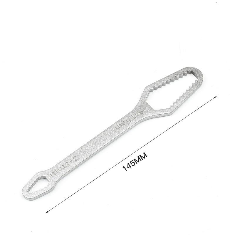 1Pcs Self-Tightening 3-17mm Screw Nuts Repair Wrench Double Headed Ratchet Spanner Adjustable Universal Double Ended Wrench серебряный