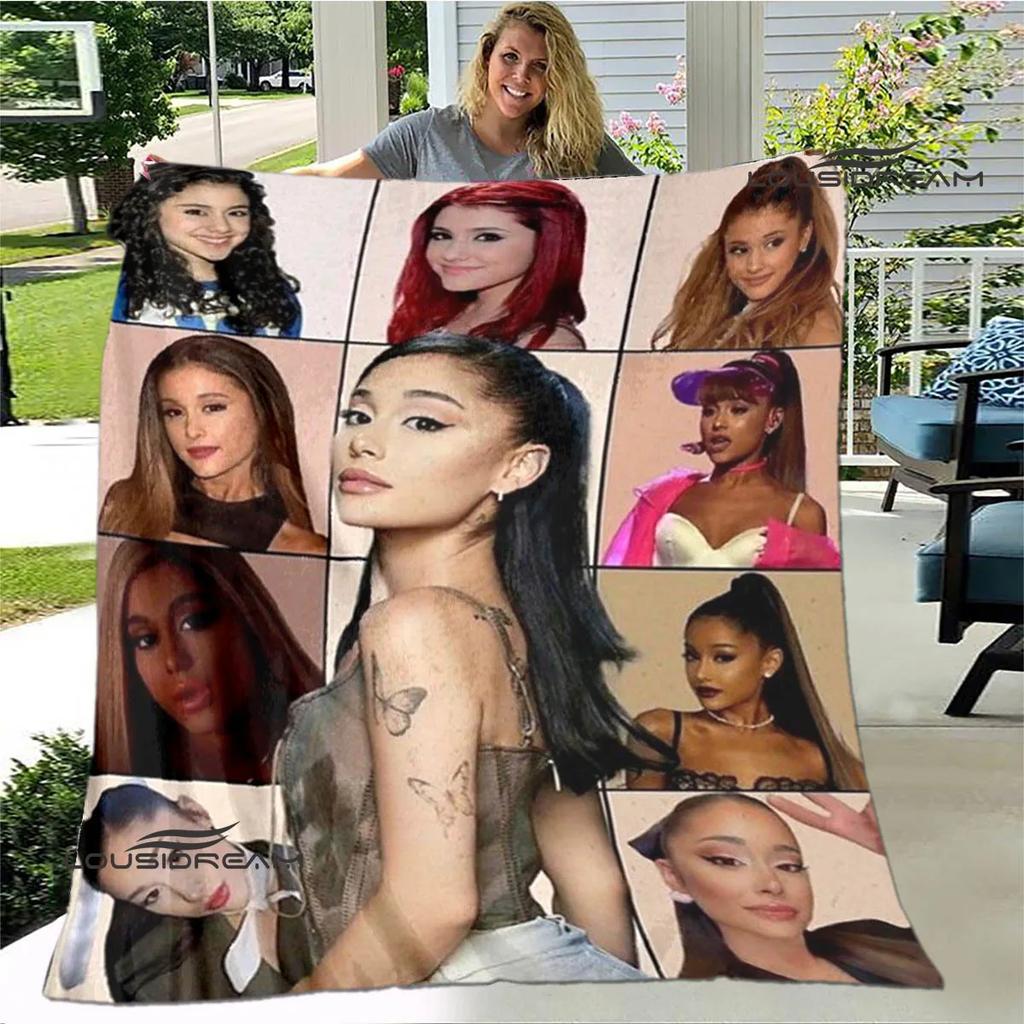 Singer Ariana grande printed blanket Flange Warm blanket soft and comfortable blankets bed linings cubre cama birthday gift
