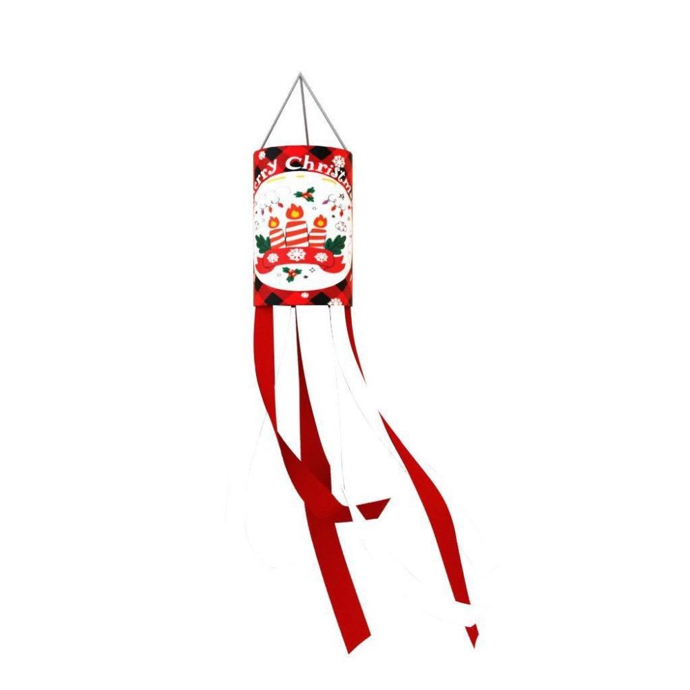 

Polyester Christmas Theme Windsock Flag Delicate Print Windsock Flag Hanging Flag Ornament Xmas Style 6