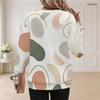 Women Plus Size Round Neck Long Sleeve Abstract Printed Casual Pullover Sweatshirt