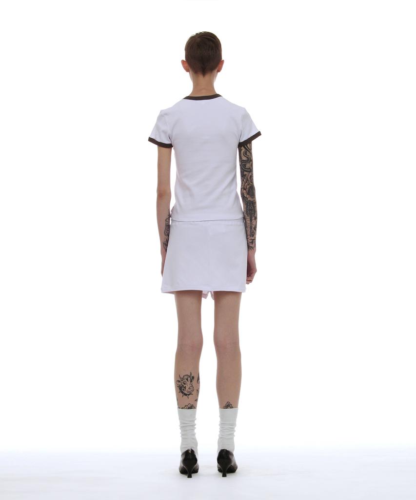 PARTIMENTO WOMEN Pwc Brief Detail Mini Skirt_White