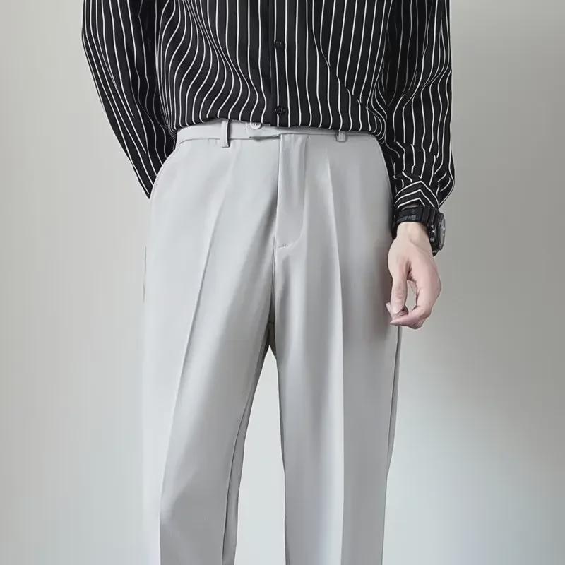 Herre Slim Fit Nine-Point Dressbukser: Forretnings-, formell- og fritidsklær for vår og sommer.